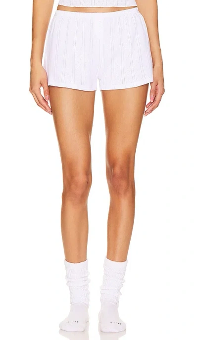 Cou Cou Intimates Womens 001 White Pointelle High-rise Organic-cotton Shorts