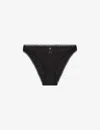 Cou Cou Intimates Pointelle High-rise Organic-cotton Briefs In Black