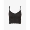 Cou Cou Intimates Pointelle Sleeveless Organic-cotton Top In Black