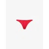 Cou Cou Intimates Womens Mid-rise Pointelle-pattern Organic-cotton Thong Cherry Red In Cherry Red