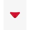 Cou Cou Intimates Womens The High Rise Cut-out-pattern Organic-cotton Briefs Cherry Red In Cherry Red