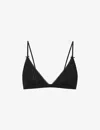 Cou Cou Intimates Womens 2black Pointelle Organic-cotton Triangle Bra In Black