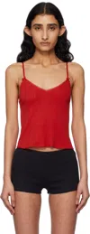 Cou Cou Red 'the Long' Camisole In Cherry Red