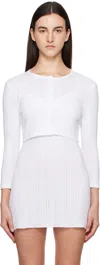 Cou Cou White 'the Crop Cardi' Cardigan In 001 White