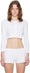 Cou Cou White 'the Crop' Cardigan In 001 White