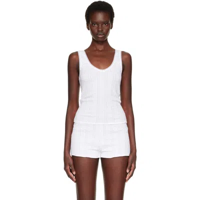 Cou Cou White 'the Scoop' Tank Top