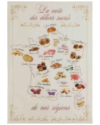 Coucke Gourmet Map Linen Tea Towel In White