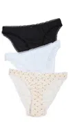 Coucou High Rise 3 Pack Briefs White/black/english Rose In White/black/english Rose