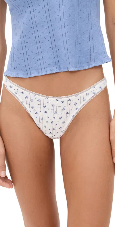 Coucou The Thong Blue Fields In White