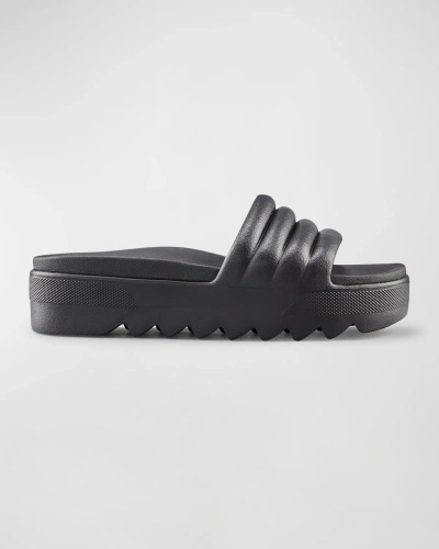 Cougar Eva Platform Slides In Black All Over