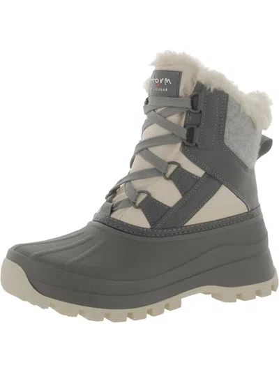 Cougar Fury Womens Faux Leather Cold Weather Winter & Snow Boots In Grey