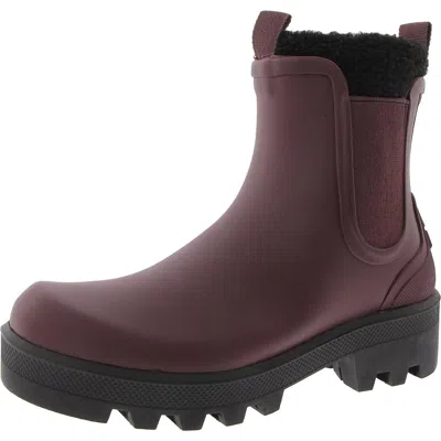 Cougar Ignite Womens Faux Fur Lined Ankle Rain Boots In Red
