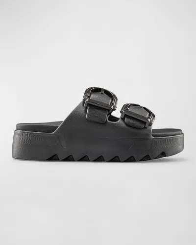 Cougar Piknik Dual-buckle Platform Sandals In Black