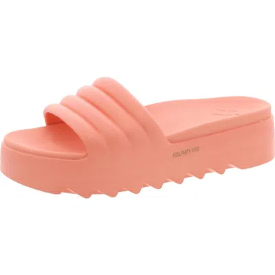 Cougar Pool Party Womens Two Tone Open Toe Pool Slides In Coral