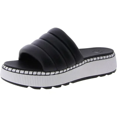 Cougar Soprato Womens Wedges Leather Platform Sandals In Black