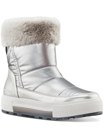 Cougar Wizard Womens Faux Leather Quilted Winter & Snow Boots In White