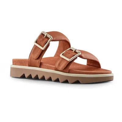 Cougar Women's  Nifty Brown Leather Buckle Strap Sandals Zap1002