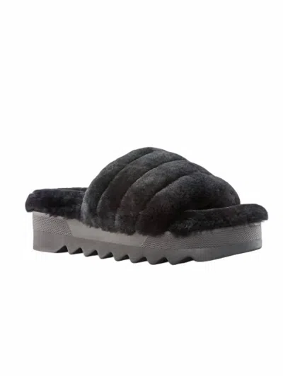 Cougar Women's Pozy Lambswool Slide Sandal In Black