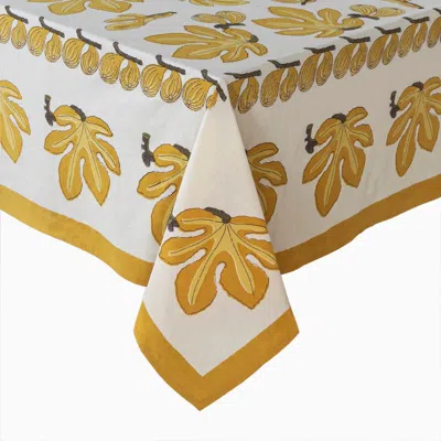 Couleur Nature Fig Tablecloth In Citrine 71" X 142"