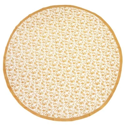 Couleur Nature Granada Tablecloth In Mustard 90" Round