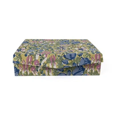 Couleur Nature Jardin Gift Box - Blue & Vert - 12.5" X 9.5" X 3" In Blue;green