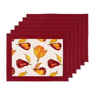 Couleur Nature Orchard Pear 6-pc. Placemat In Red