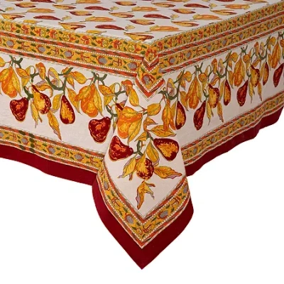 Couleur Nature Orchard Pear Tablecloth In Red