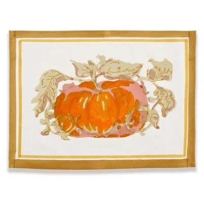 Couleur Nature Pumpkin Placemat In Orange & Mustard In Orange And Yellow