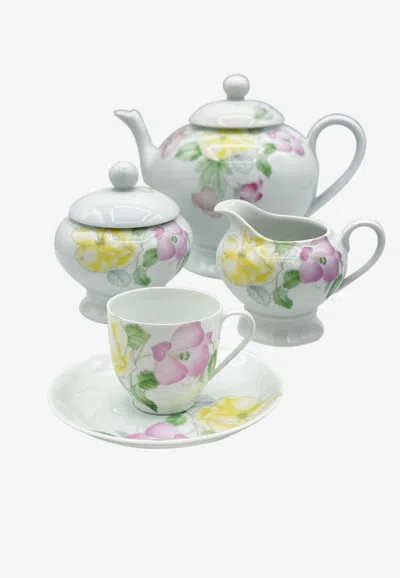 Couleurs Porcelain Coffee Set (set Of 15 Pieces) In Multi