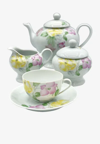Couleurs Porcelain Tea Set (set Of 15 Pieces) In Multi