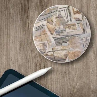 Counterart Absorbent Stone Beverage Coasters - Set Of 4 - Neutral Reconstructions In Gray,ivory,brown