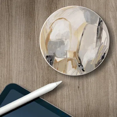 Counterart Absorbent Stone Beverage Coasters - Set Of 4 - Neutral Singularity In White,brown,gray
