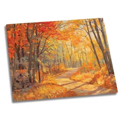 Counterart Autumn Woodland Tempered Glass Cutting Board 10" X 8"