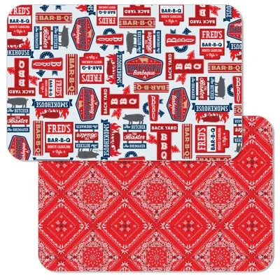 Counterart Bbq Life 4-pack Reversible Easy Care Placemats In Blue;white;red