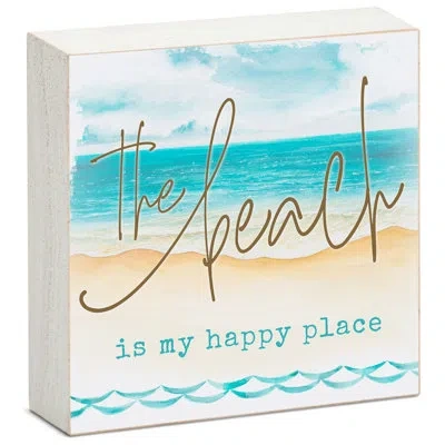 Counterart Beach My Happy Place Wood Box Sign In Blue,yellow