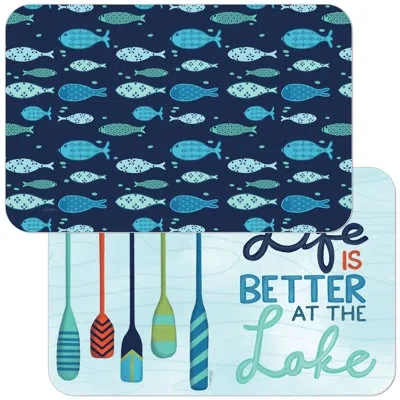 Counterart Better At The Lake Reversible Easy Care Plastic Placemat 4 Pack In Multi