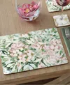 Counterart Blushing Summer Hardboard Cork Placemats 15"x 11", Set Of 4 In Multi