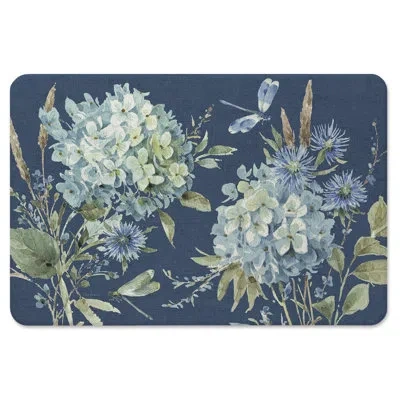 Counterart Bohemian Blue Comfort Kitchen Floor Mat In Green;blue;cream