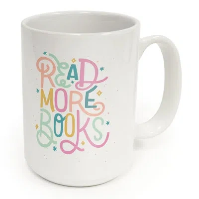 Counterart Book Nerd 15 Oz. Decorative Ceramic Mug In White