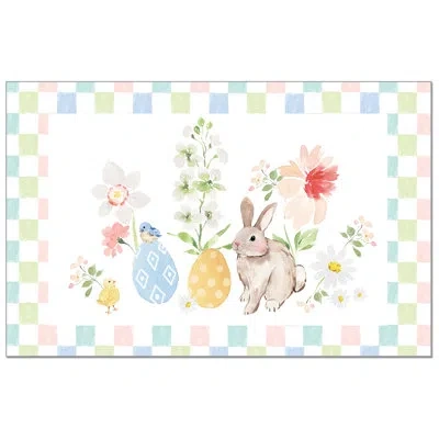 Counterart Bunny Checkerboard 24-sheet Premium Paper Placemats In Brown