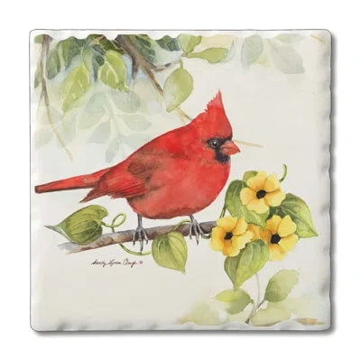 Counterart Cardinal 4-pack Tumbled Tile Stone Coasters In Black;white;green;red;yellow