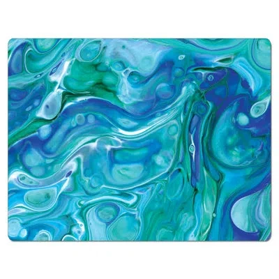 Counterart Chop Chop Blue Fluidity 1 Pack Designer Flexible Cutting Mat 15 Inch By 11.5 Inch