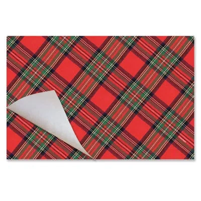 Counterart Christmas Plaid 24-sheet Premium Paper Placemats In Red