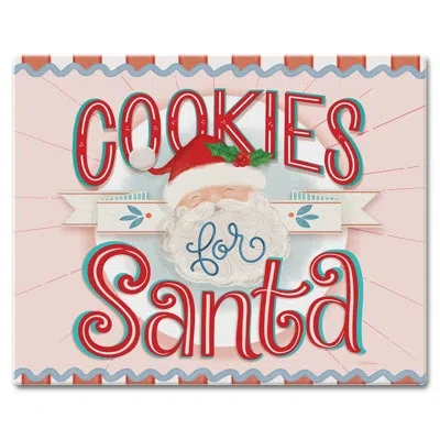 Counterart Cookies For Santa Tempered Glass Cutting Board 12" X 15"