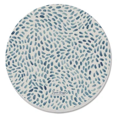 Counterart Drift Marks 4 Pack Round Absorbent Stone Coasters In Blue;beige;cream;navy