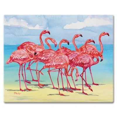 Counterart Flamingo Horizon 3mm Glass Cutting Board 15” X 12”