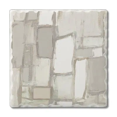 Counterart Foggy Morning 1 Pack Single Absorbent Stone Coaster In Light Gray,beige