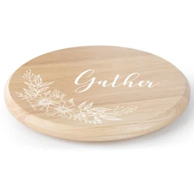 Counterart Gather Wood Lazy Susan Turntable In Brown