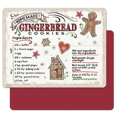 Counterart Gingerbread/dark Red 2 Pack Flexible Plastic Cutting Board Mat 15" By 11.5"