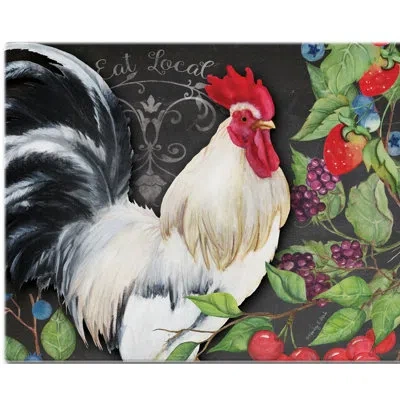 Counterart Glass Rooster Cutting Board